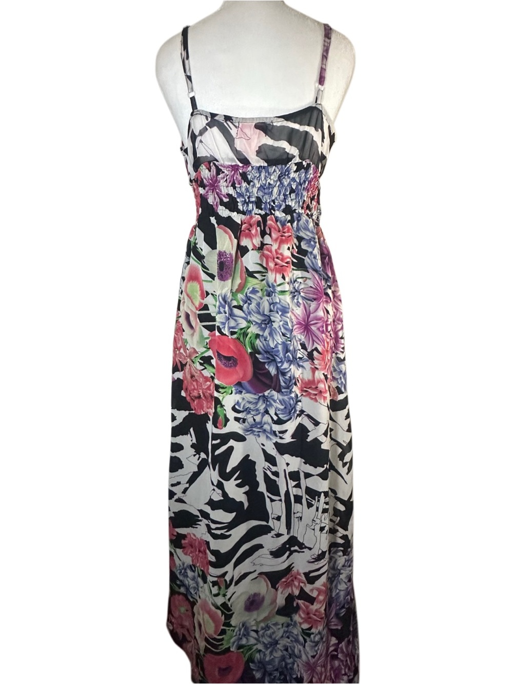 VTG Y2K She’s Cool Floral & Zebra Print Maxi Dress - Picture 4 of 5